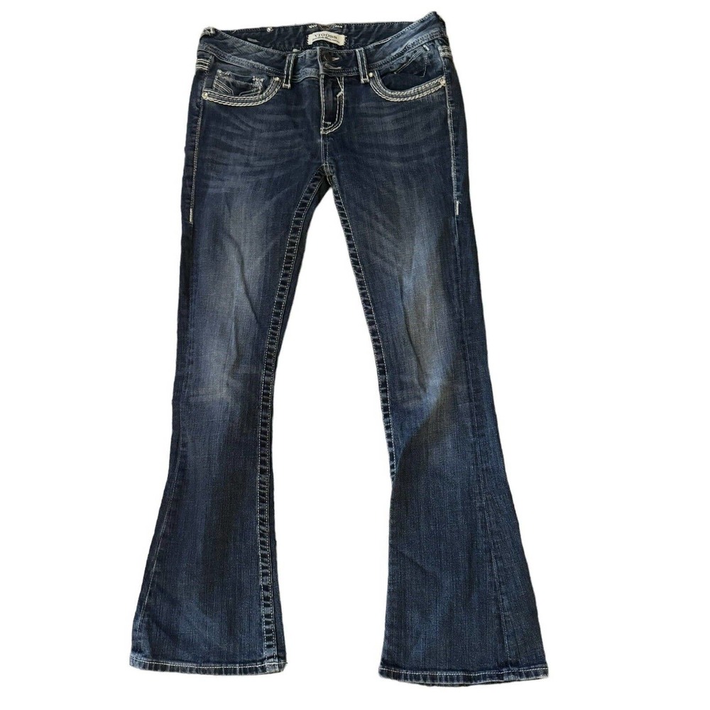 Vigoss Studio The New York Boot Sz L Stretch Bootcut Denim Blue Jeans